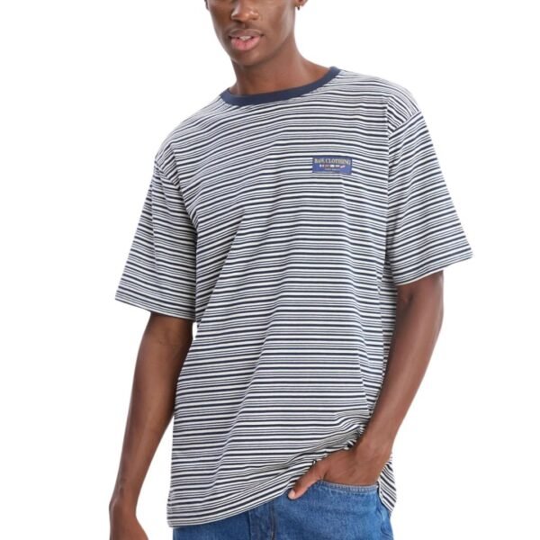 CAMISETA BAW REGULAR STRIPES CLASSY - BRANZO/AZUL