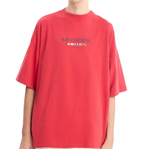 CAMISETA BAW NEW OVER NAVAL PRINT - VERMELHO