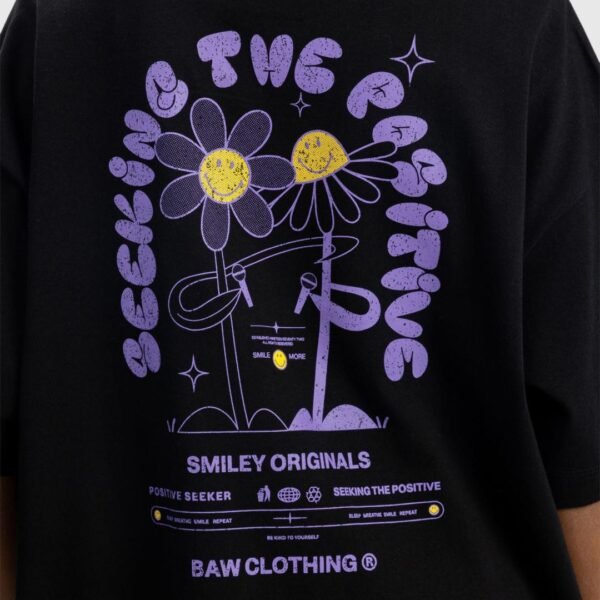 CAMISETA BAW NEW OVER X SMILEY POSITIVE - PRETO - Imagem 2
