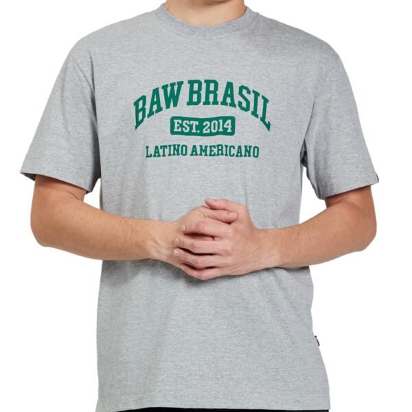 CAMISETA BAW REGULAR LATINO - CINZA MESCLA