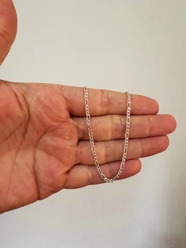 PULSEIRA 3X1 FÍGARO 2MM 21CM - PRATA 925 LEGÍTIMA - Imagem 2