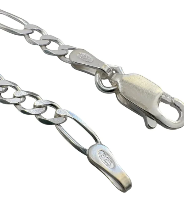 PULSEIRA 3X1 FÍGARO 3MM 21CM - PRATA 925 LEGÍTIMA - Imagem 2