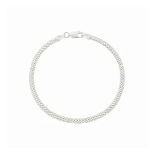 PULSEIRA FIZZY FLAT 18CM - PRATA 925 LEGÍTIMA
