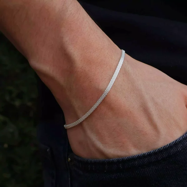 PULSEIRA FIZZY FLAT 18CM - PRATA 925 LEGÍTIMA - Imagem 2