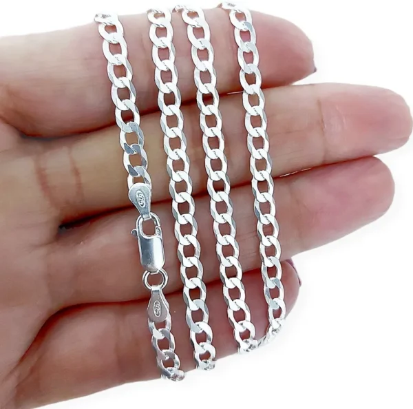 CORRENTE GRUMET 4,5MM 70CM - PRATA 925 LEGÍTIMA - Imagem 2