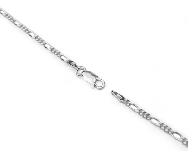 CORRENTE FÍGARO 3X1 2MM 70CM - PRATA 925 LEGÍTIMA - Imagem 2