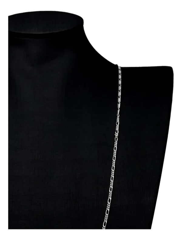CORRENTE FÍGARO 3X1 2MM 70CM - PRATA 925 LEGÍTIMA - Imagem 4