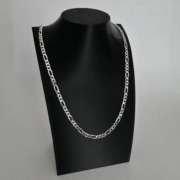 CORRENTE FÍGARO 3X1 4MM 60CM - PRATA 925 LEGÍTIMA - Imagem 3