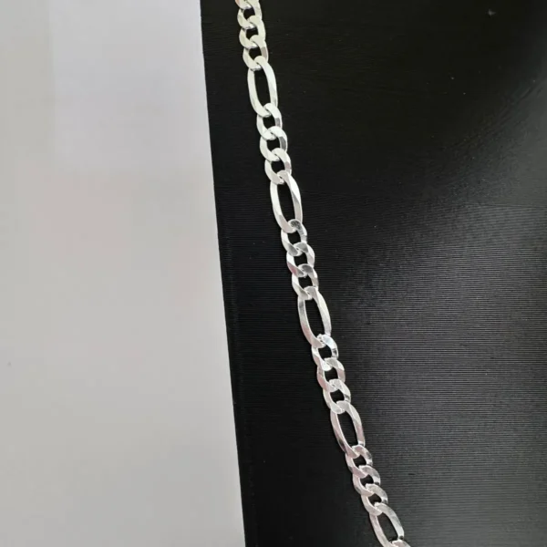 CORRENTE FÍGARO 3X1 4MM 60CM - PRATA 925 LEGÍTIMA - Imagem 2