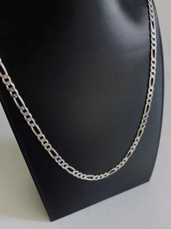 CORRENTE FÍGARO 3X1 4MM 60CM - PRATA 925 LEGÍTIMA - Imagem 4