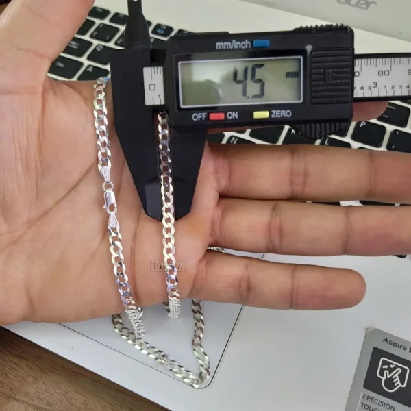KIT GRUMET 4,5MM CORRENTE 70CM + PULSEIRA 21CM - PRATA 925 LEGÍTIMA - Imagem 3